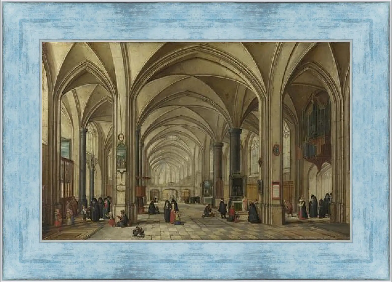 Картина в раме - The Interior of a Gothic Church looking East 1. Стенвейк Хармен Ван