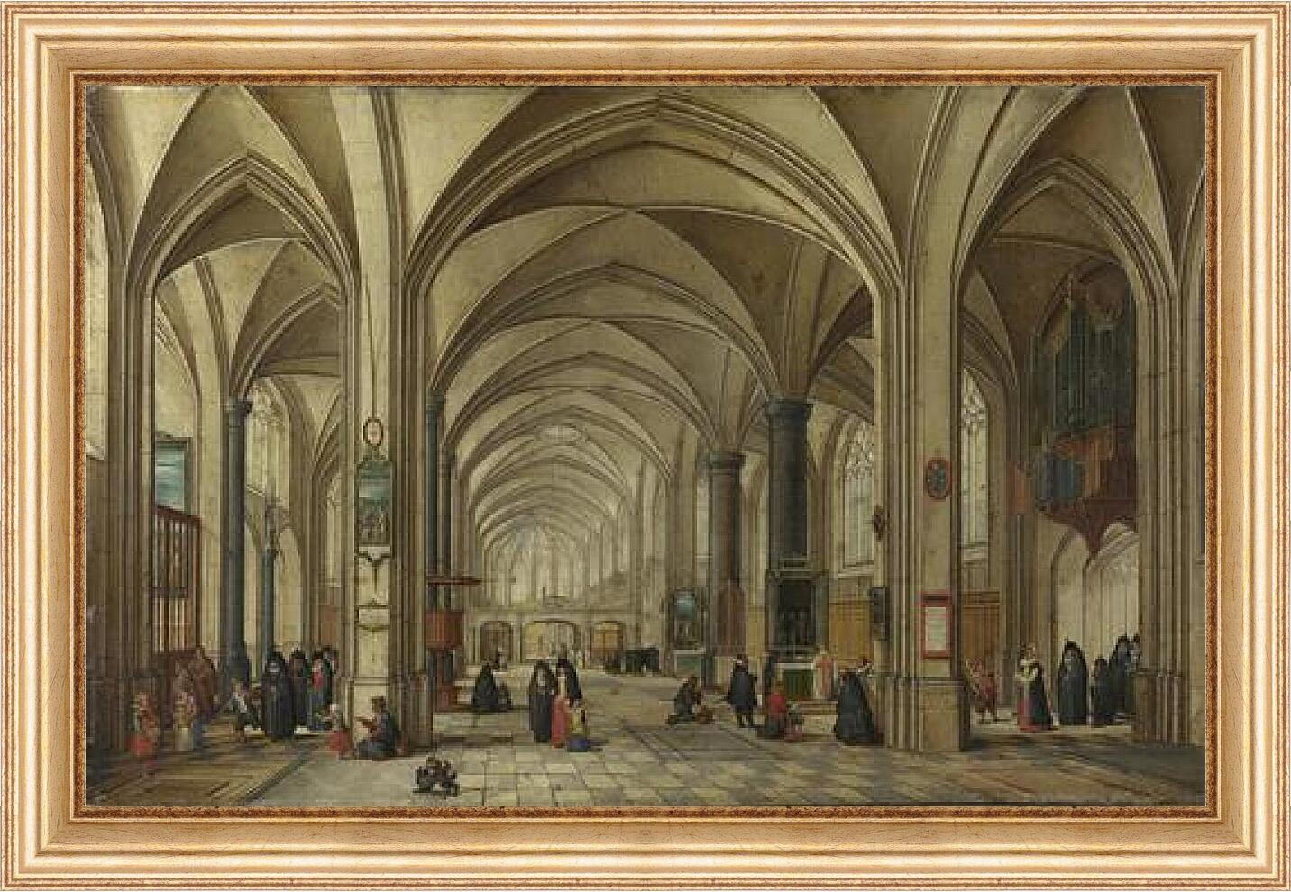 Картина в раме - The Interior of a Gothic Church looking East 1. Стенвейк Хармен Ван