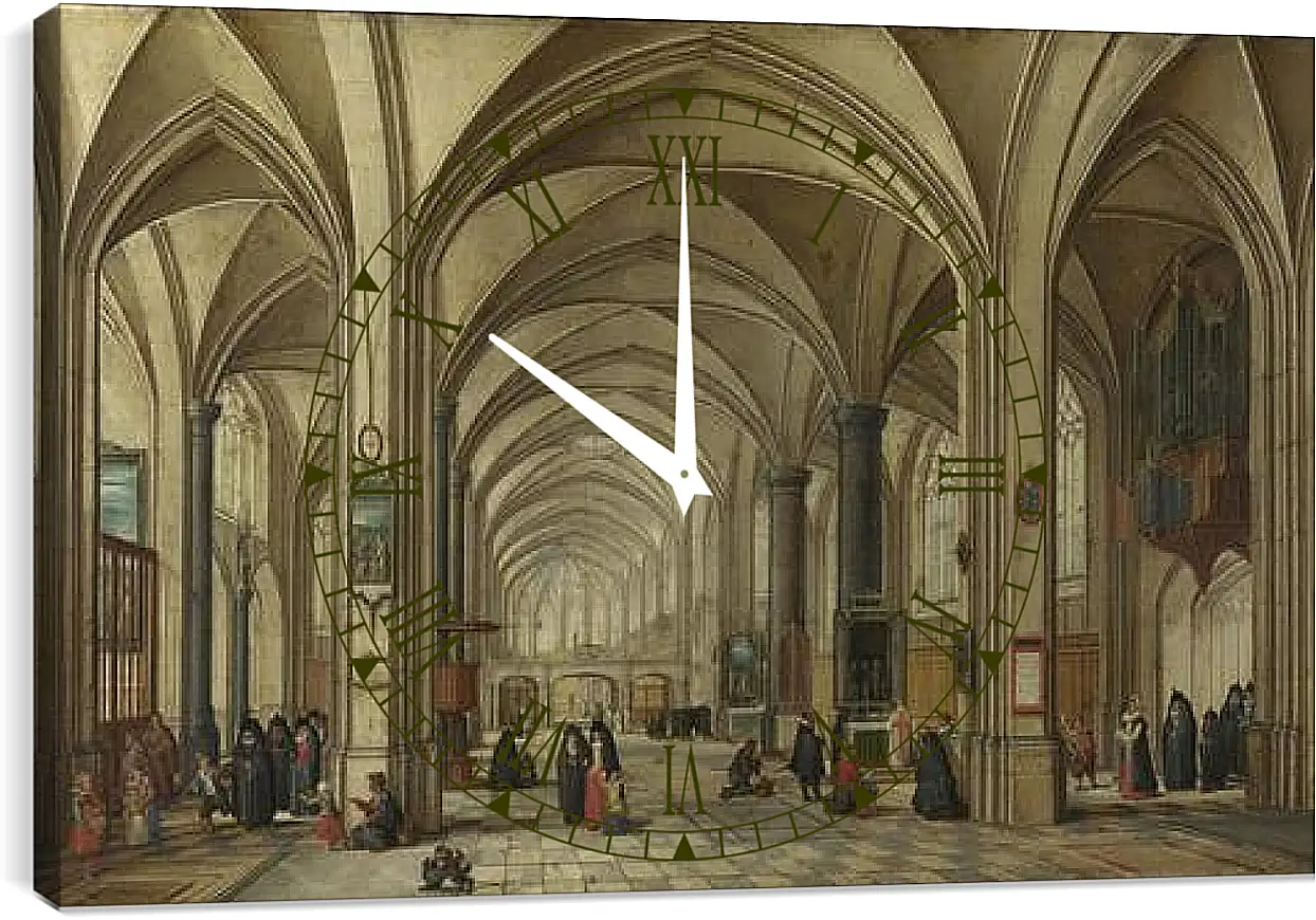 Часы картина - The Interior of a Gothic Church looking East 1. Стенвейк Хармен Ван