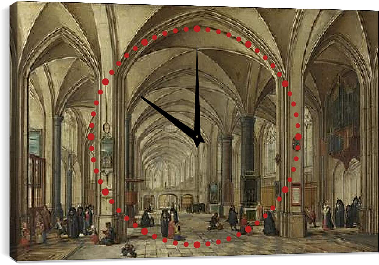 Часы картина - The Interior of a Gothic Church looking East 1. Стенвейк Хармен Ван