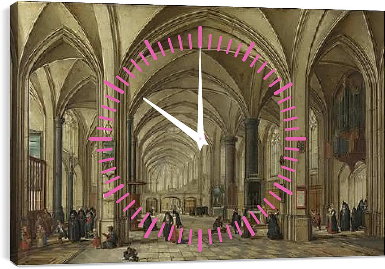Часы картина - The Interior of a Gothic Church looking East 1. Стенвейк Хармен Ван