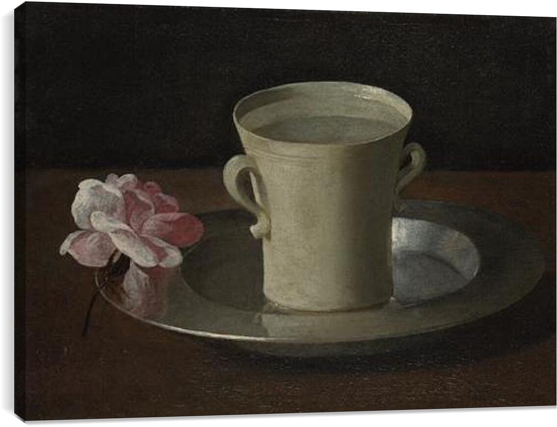 Постер и плакат - A Cup of Water and a Rose. Чашка воды и роза. Франсиско де Сурбаран