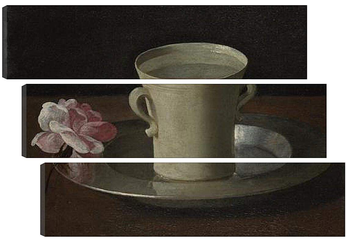 Модульная картина - A Cup of Water and a Rose. Чашка воды и роза. Франсиско де Сурбаран
