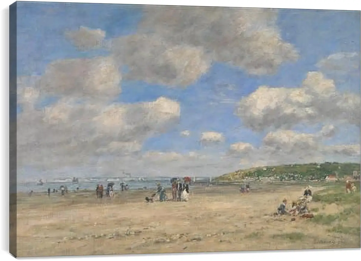 Постер и плакат - The Beach at Tourgeville-les-Sablons. Эжен Буден