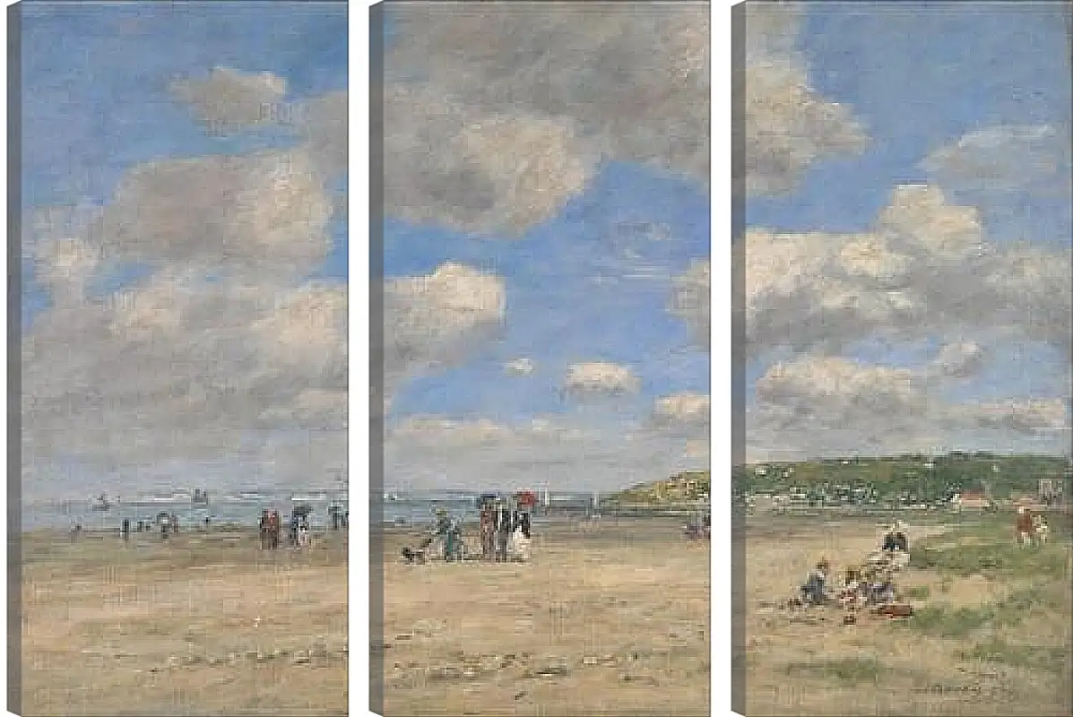 Модульная картина - The Beach at Tourgeville-les-Sablons. Эжен Буден