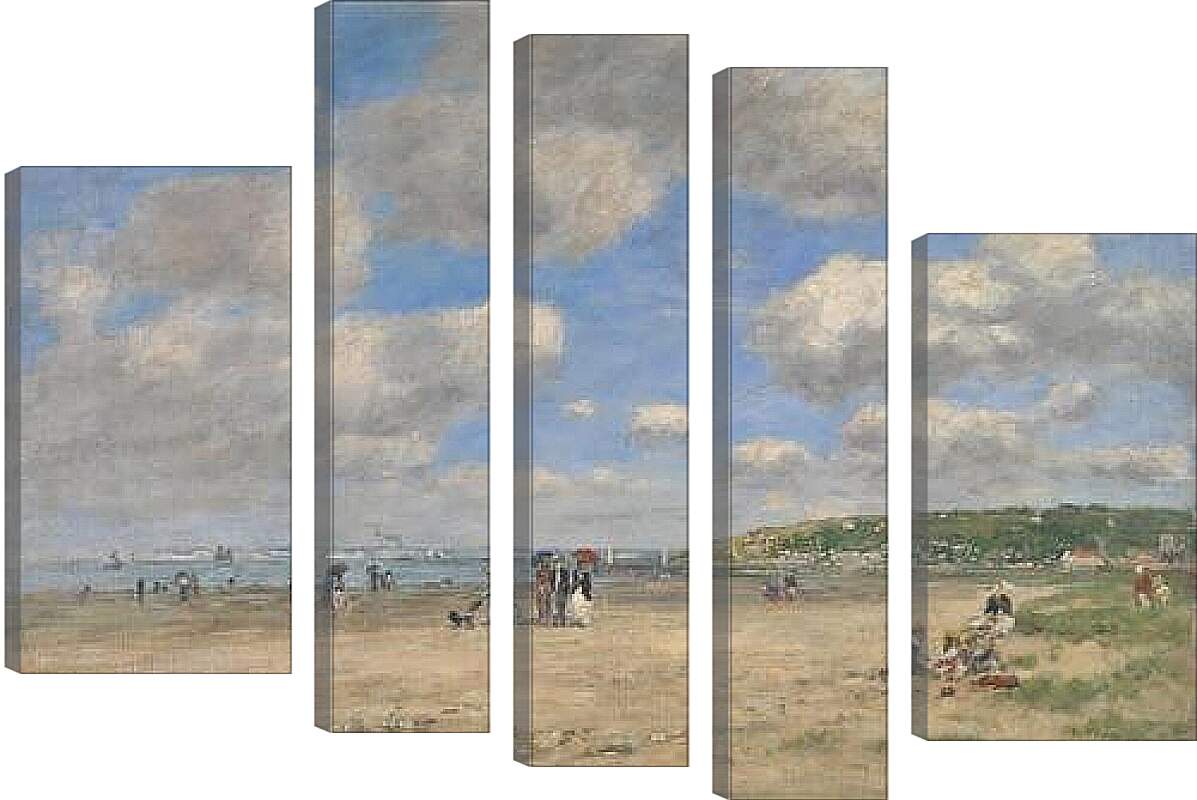 Модульная картина - The Beach at Tourgeville-les-Sablons. Эжен Буден