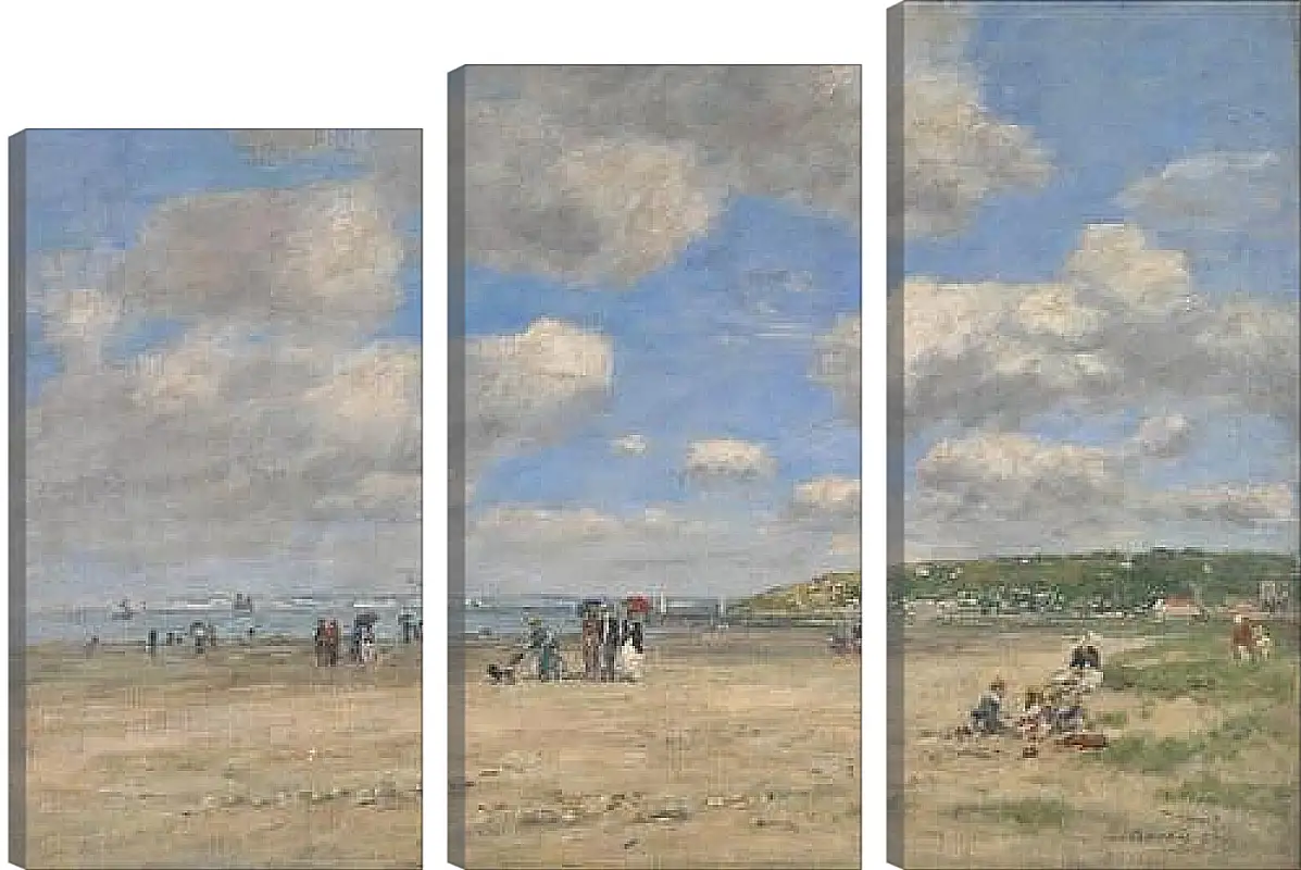 Модульная картина - The Beach at Tourgeville-les-Sablons. Эжен Буден