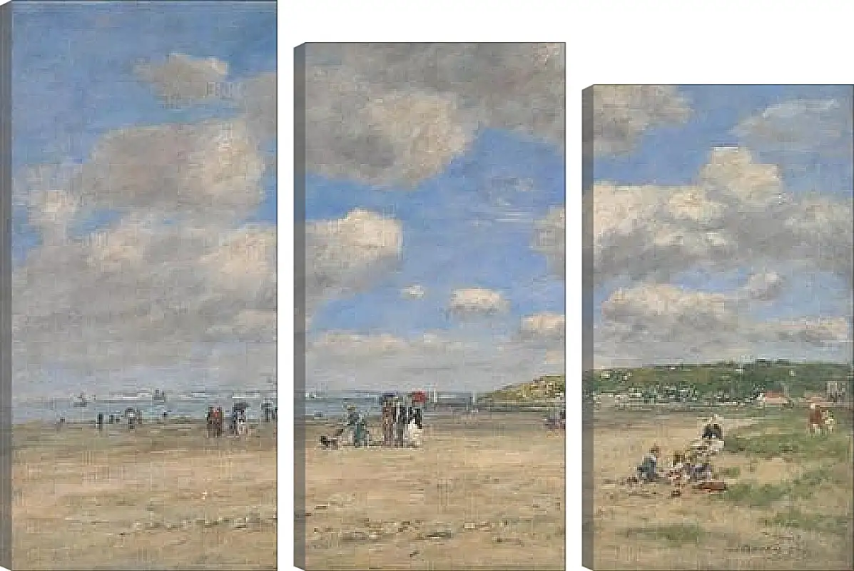 Модульная картина - The Beach at Tourgeville-les-Sablons. Эжен Буден