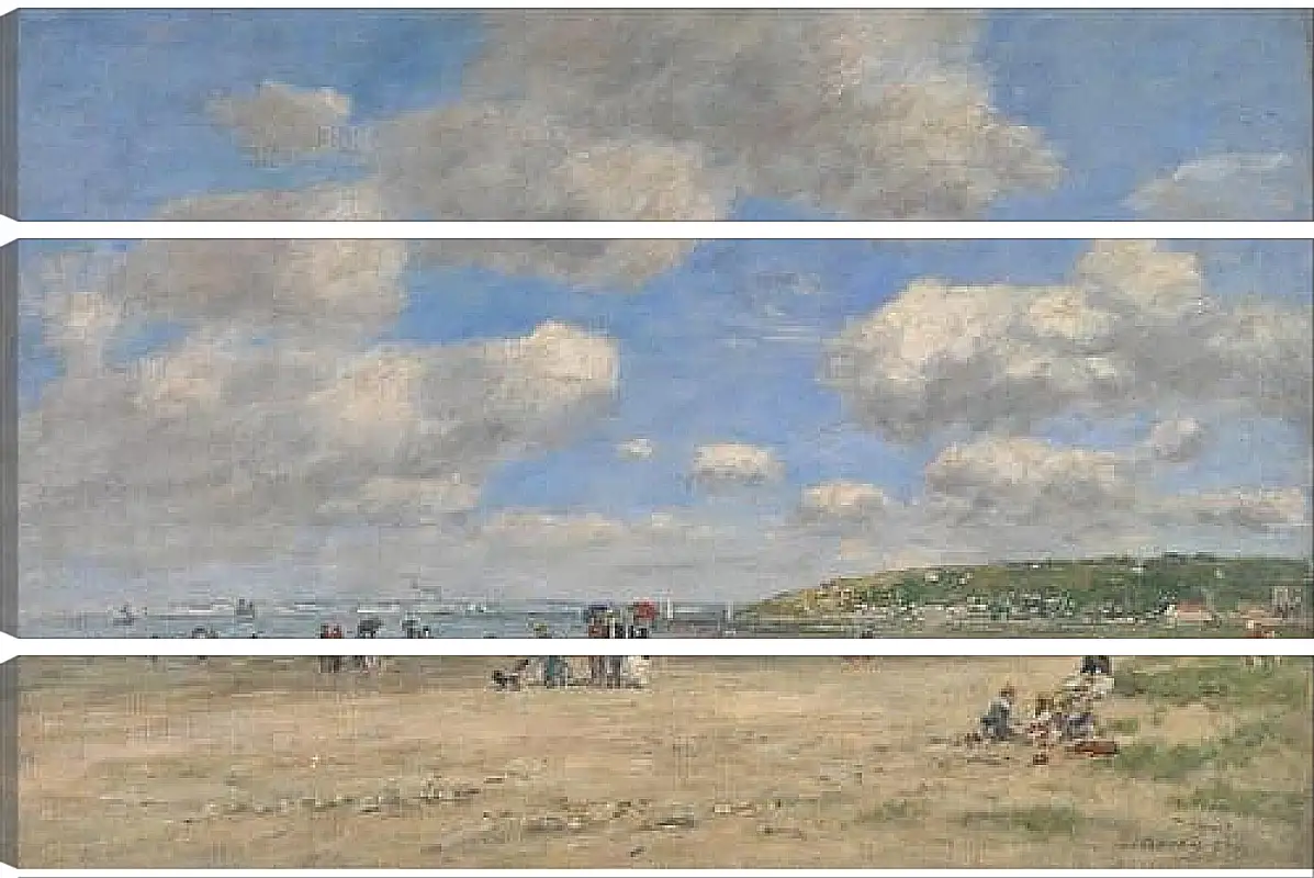 Модульная картина - The Beach at Tourgeville-les-Sablons. Эжен Буден