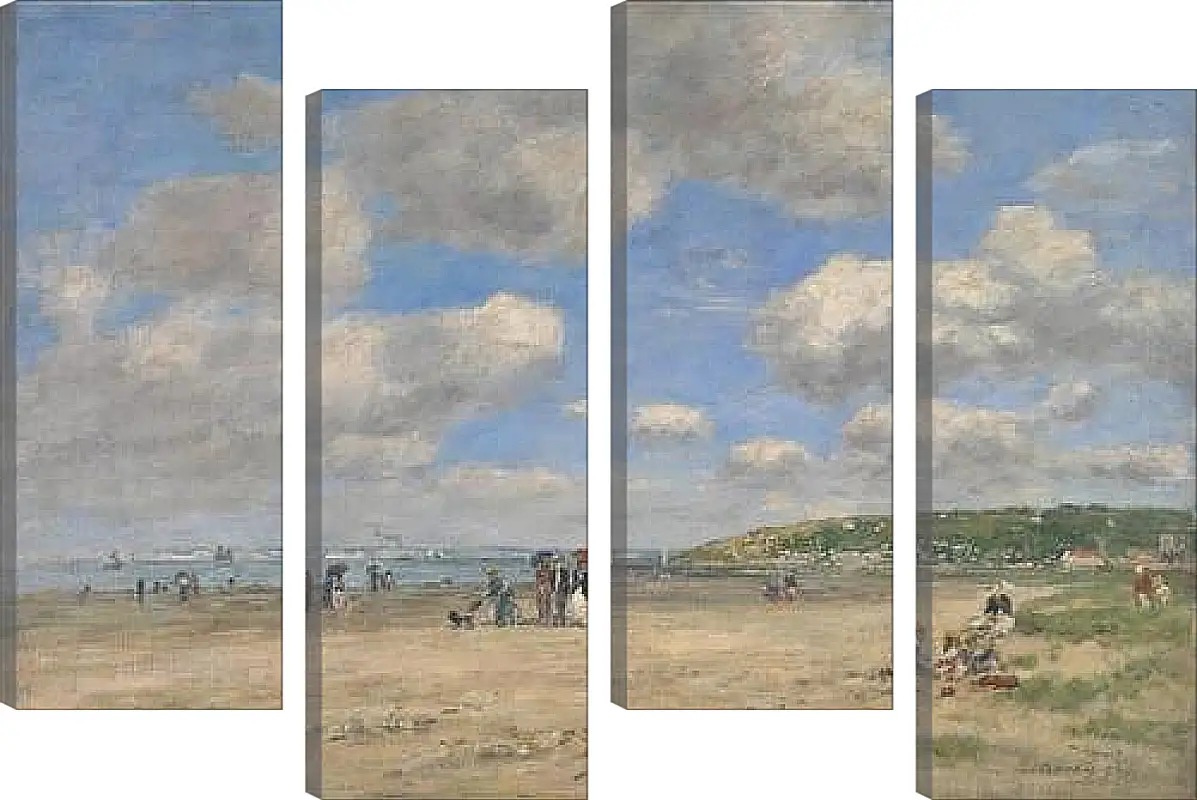 Модульная картина - The Beach at Tourgeville-les-Sablons. Эжен Буден