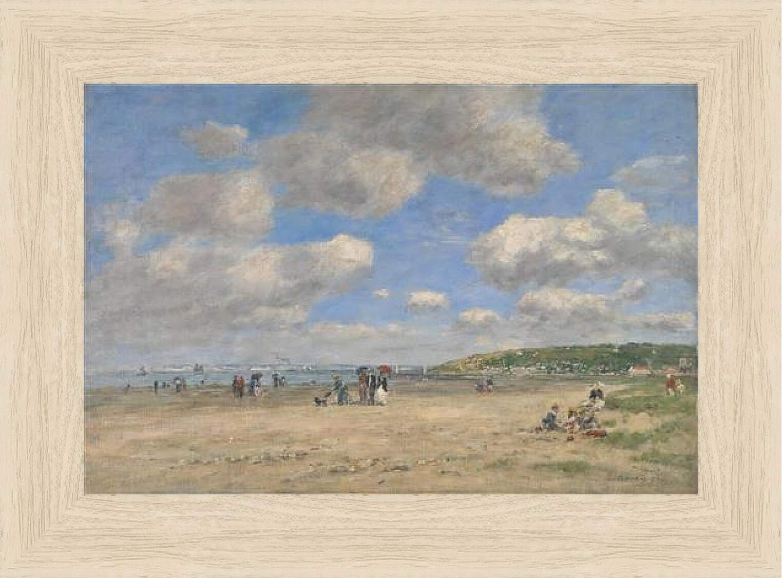 Картина в раме - The Beach at Tourgeville-les-Sablons. Эжен Буден