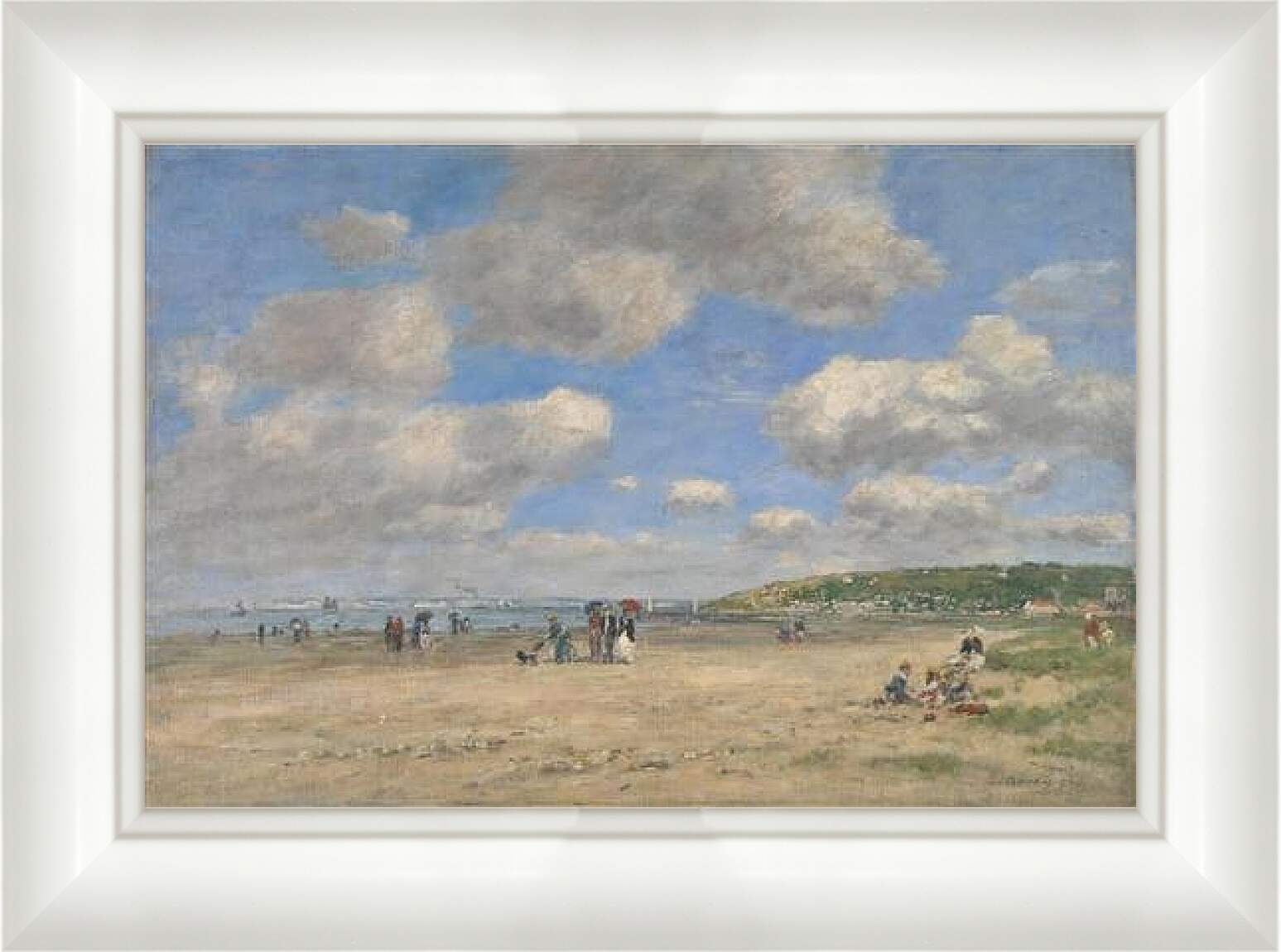 Картина в раме - The Beach at Tourgeville-les-Sablons. Эжен Буден