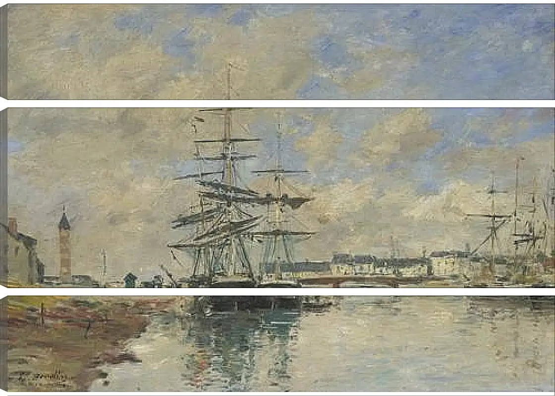Модульная картина - Deauville Harbour. Эжен Буден