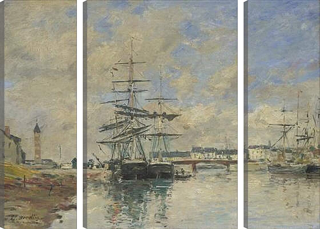 Модульная картина - Deauville Harbour. Эжен Буден