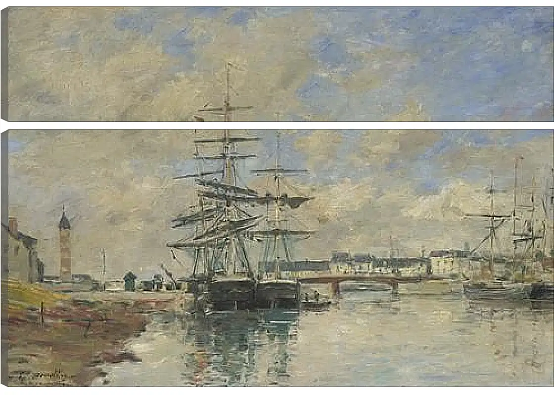 Модульная картина - Deauville Harbour. Эжен Буден