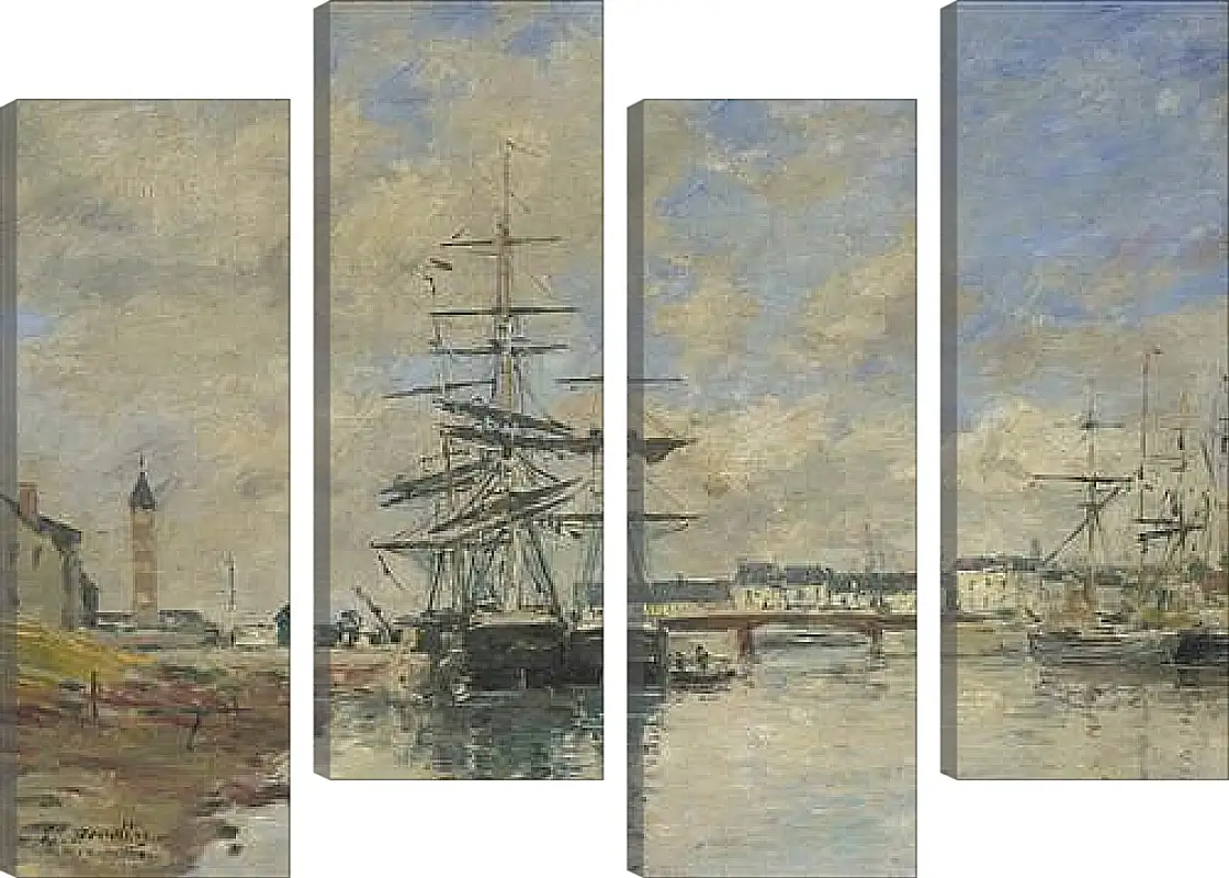 Модульная картина - Deauville Harbour. Эжен Буден