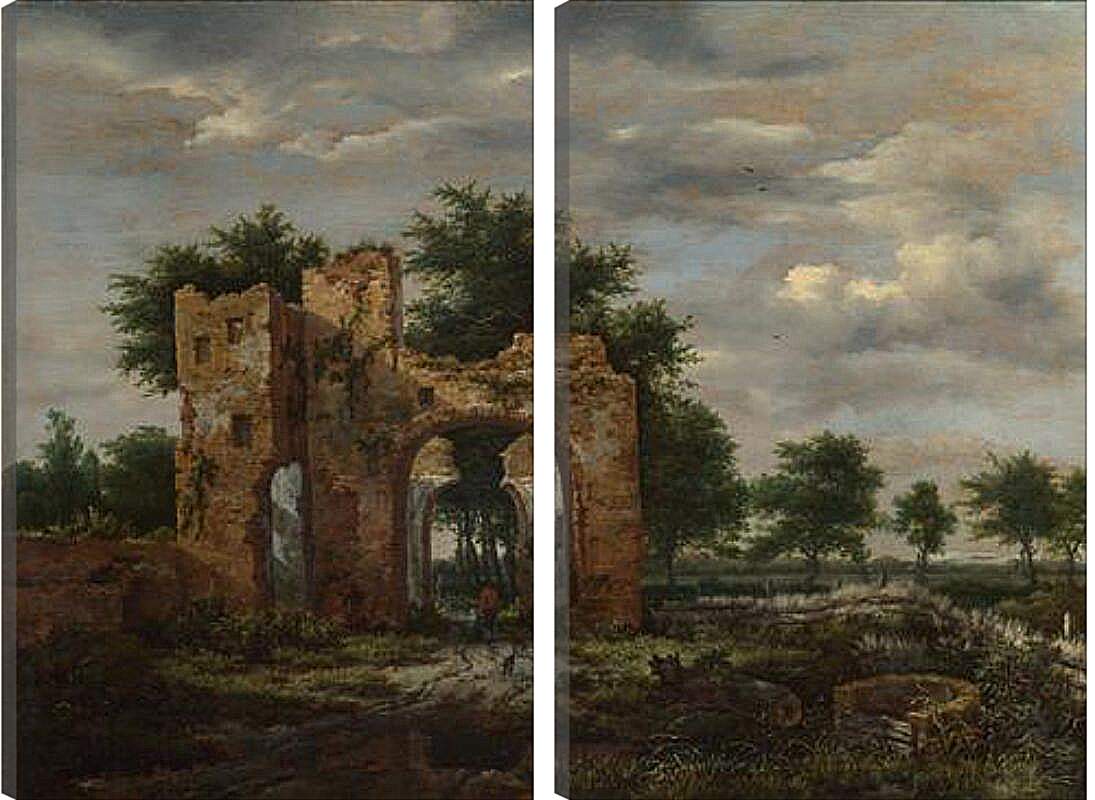 Модульная картина - A Ruined Castle Gateway. Якоб ван Рейсдал
