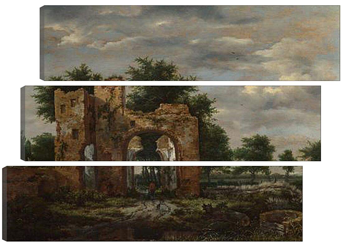 Модульная картина - A Ruined Castle Gateway. Якоб ван Рейсдал