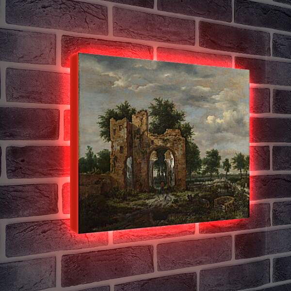 Лайтбокс световая панель - A Ruined Castle Gateway. Якоб ван Рейсдал