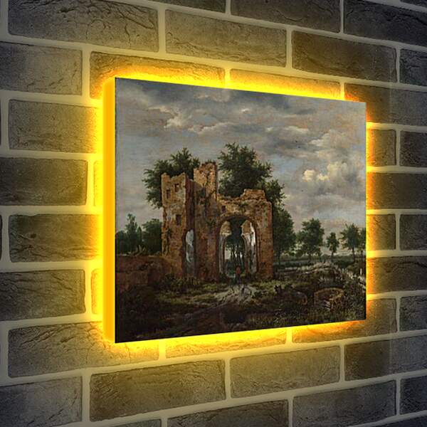 Лайтбокс световая панель - A Ruined Castle Gateway. Якоб ван Рейсдал