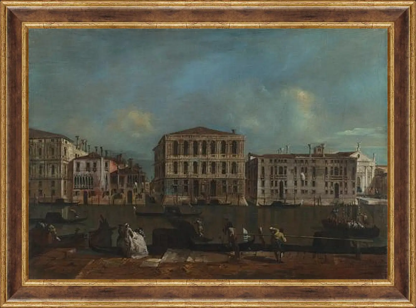 Картина в раме - The Grand Canal with Palazzo Pesaro. Франческо Гварди