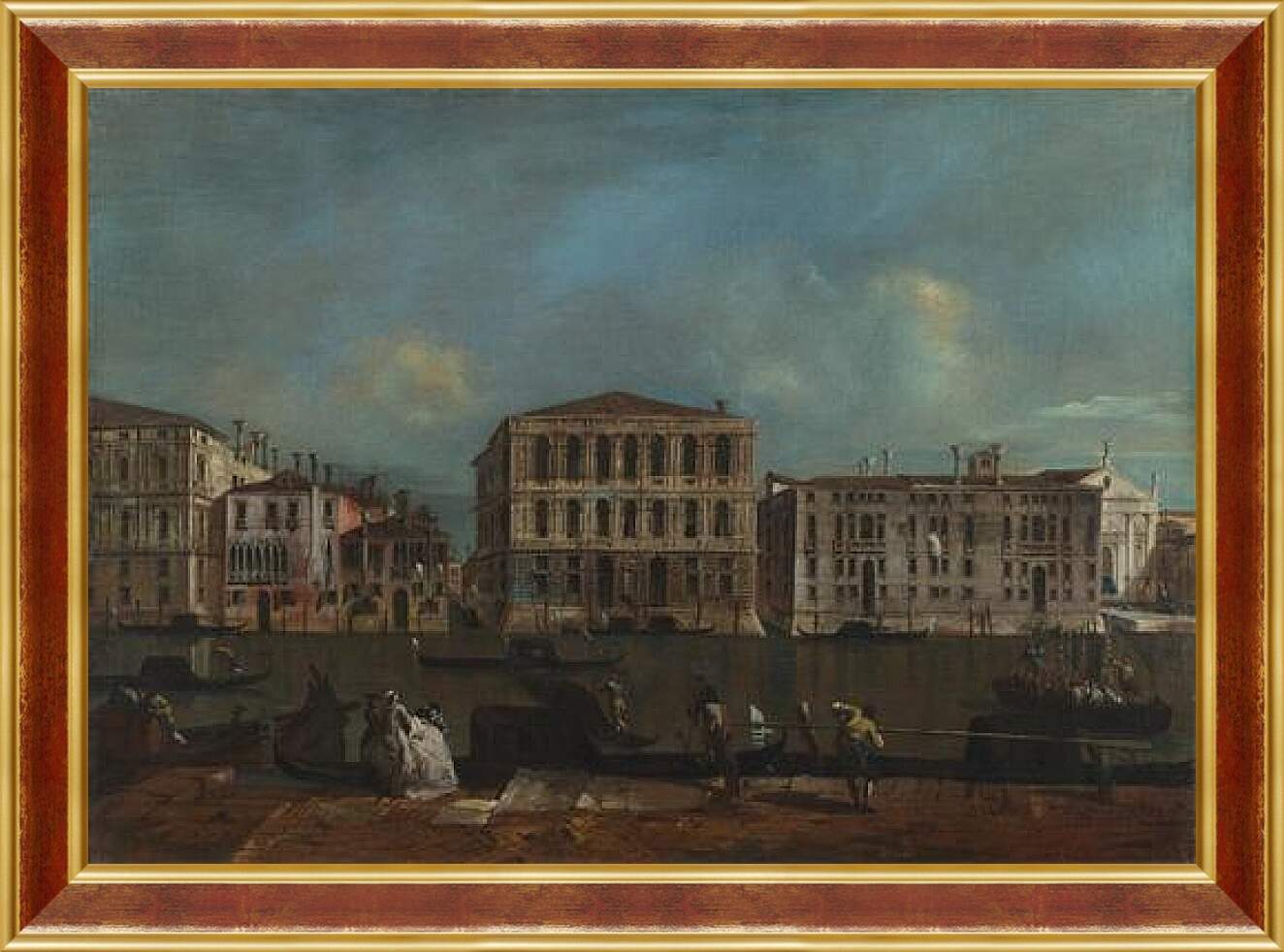 Картина в раме - The Grand Canal with Palazzo Pesaro. Франческо Гварди
