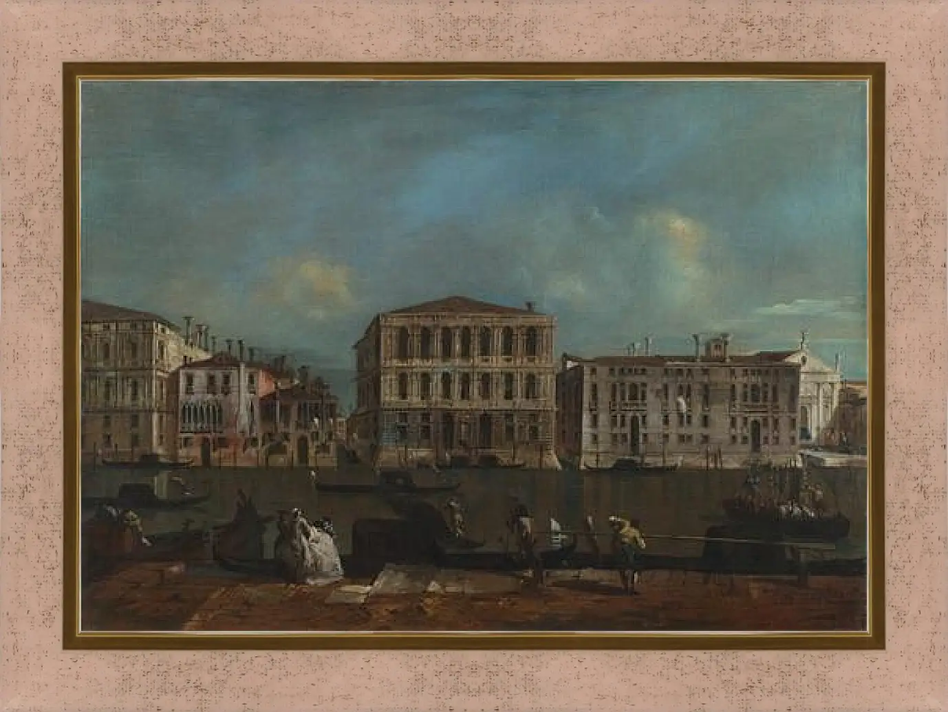 Картина в раме - The Grand Canal with Palazzo Pesaro. Франческо Гварди