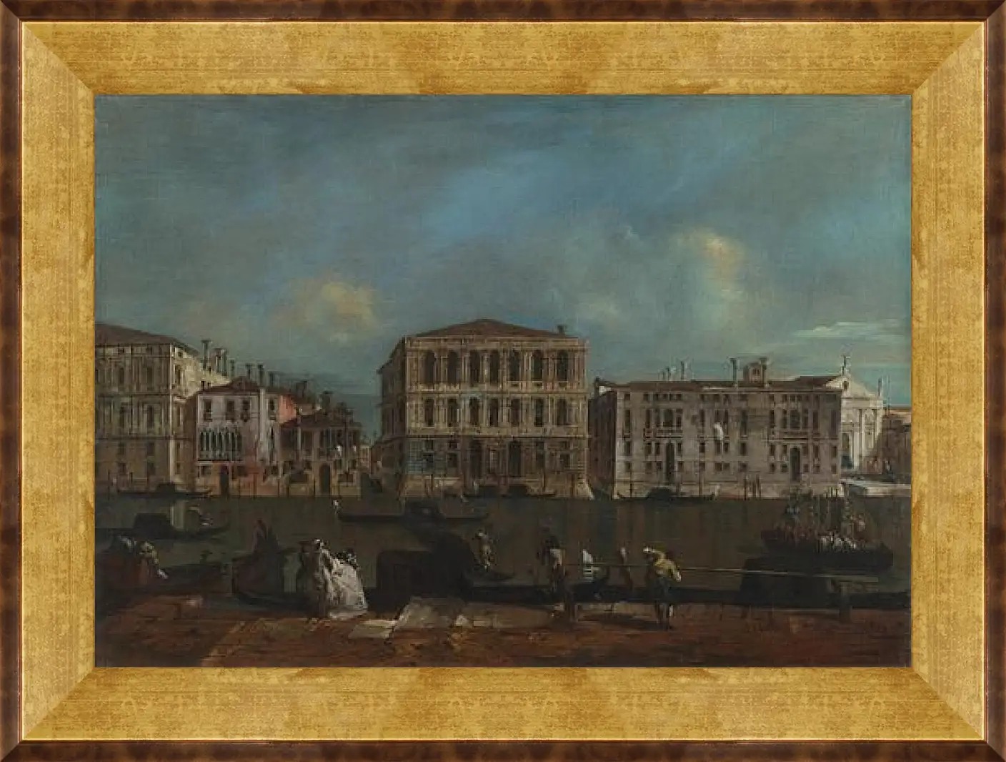 Картина в раме - The Grand Canal with Palazzo Pesaro. Франческо Гварди