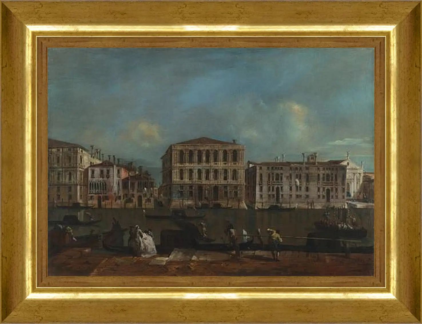 Картина в раме - The Grand Canal with Palazzo Pesaro. Франческо Гварди