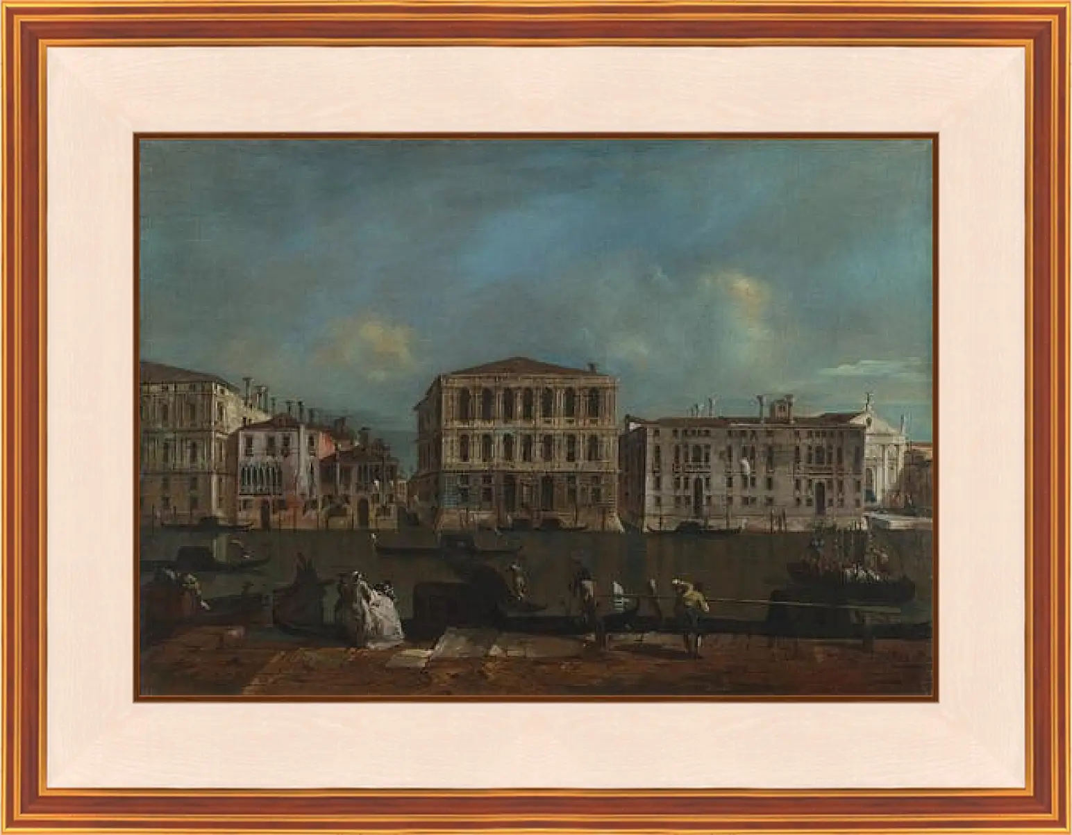Картина в раме - The Grand Canal with Palazzo Pesaro. Франческо Гварди