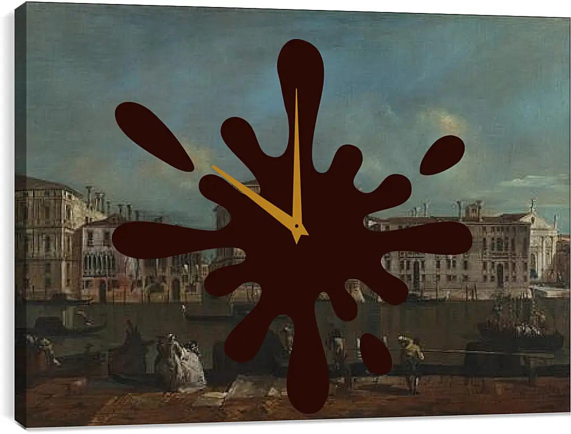 Часы картина - The Grand Canal with Palazzo Pesaro. Франческо Гварди