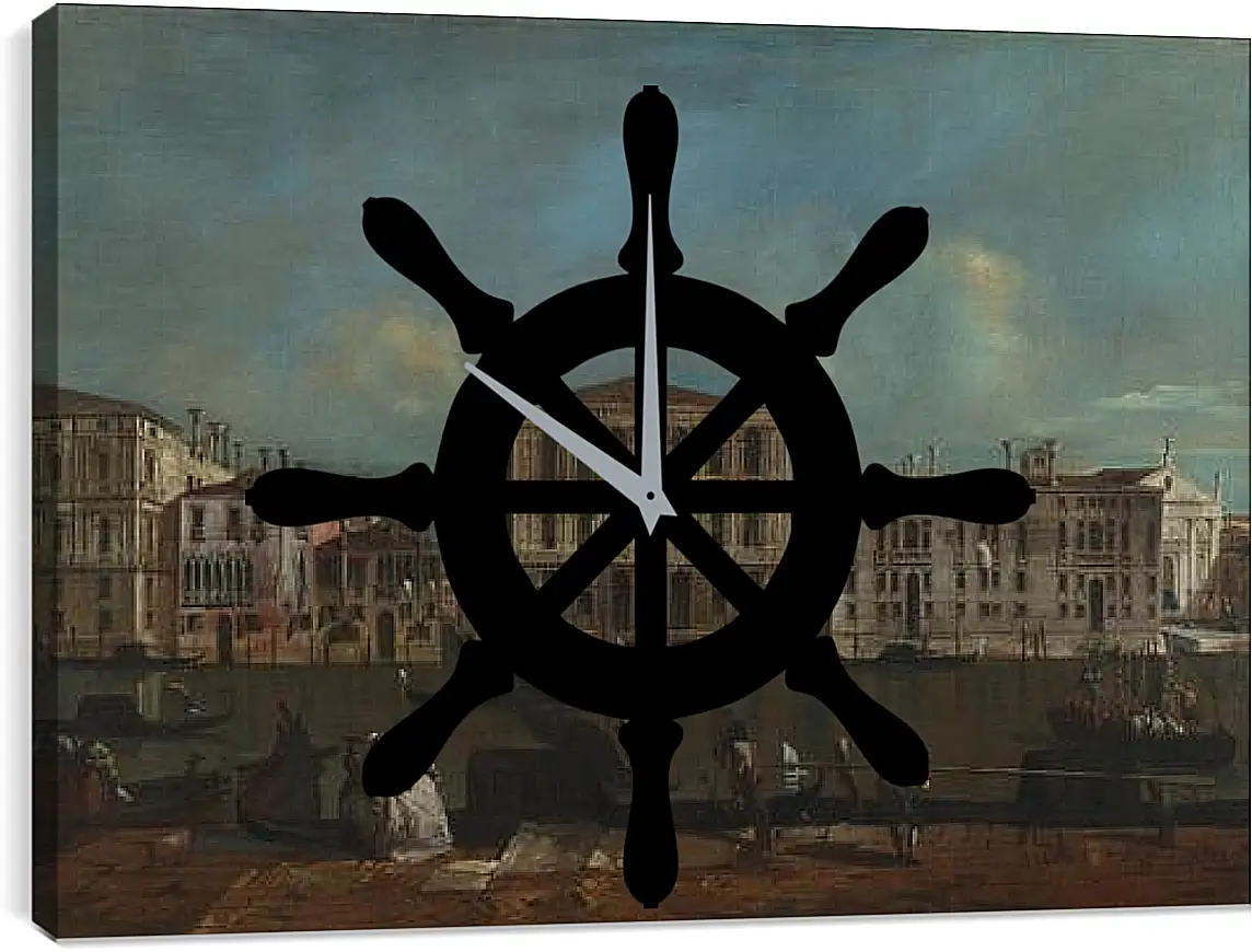 Часы картина - The Grand Canal with Palazzo Pesaro. Франческо Гварди