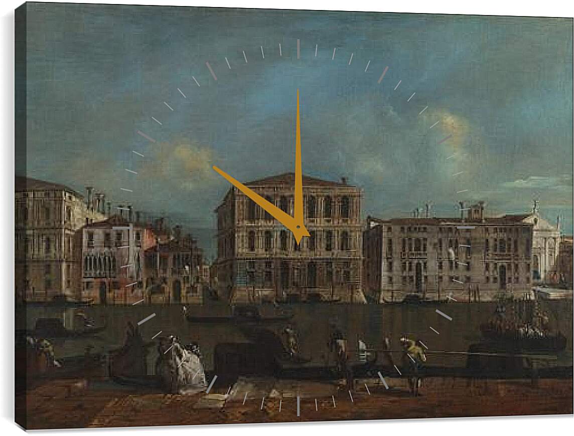Часы картина - The Grand Canal with Palazzo Pesaro. Франческо Гварди
