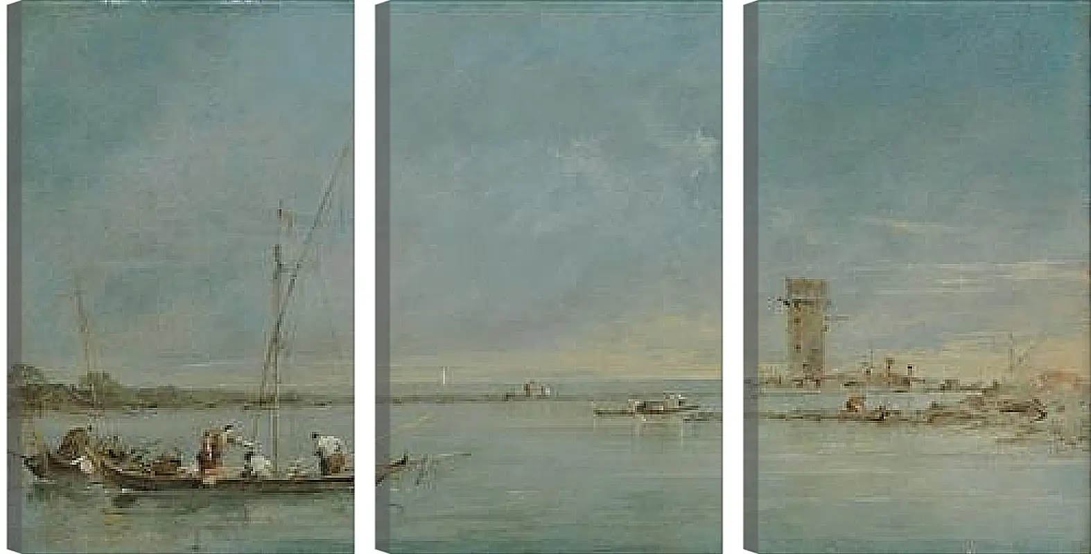 Модульная картина - View of the Venetian Lagoon with the Tower of Malghera. Франческо Гварди