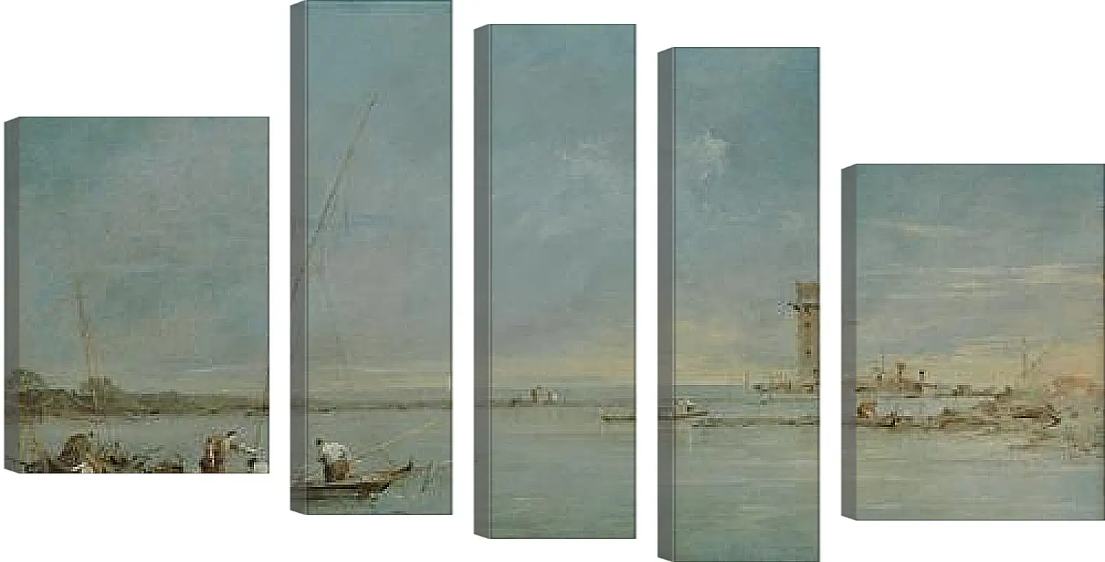 Модульная картина - View of the Venetian Lagoon with the Tower of Malghera. Франческо Гварди