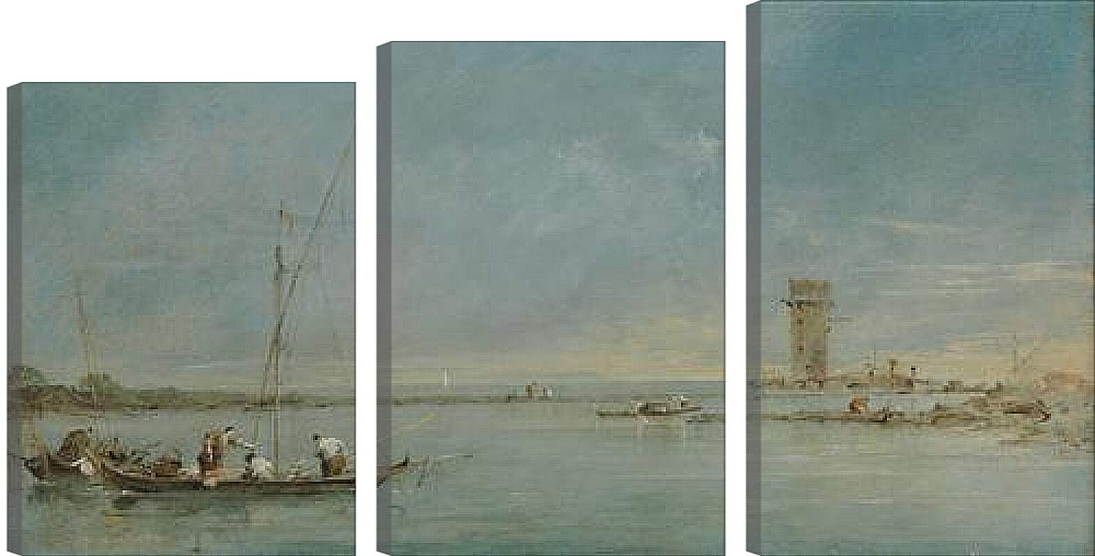 Модульная картина - View of the Venetian Lagoon with the Tower of Malghera. Франческо Гварди