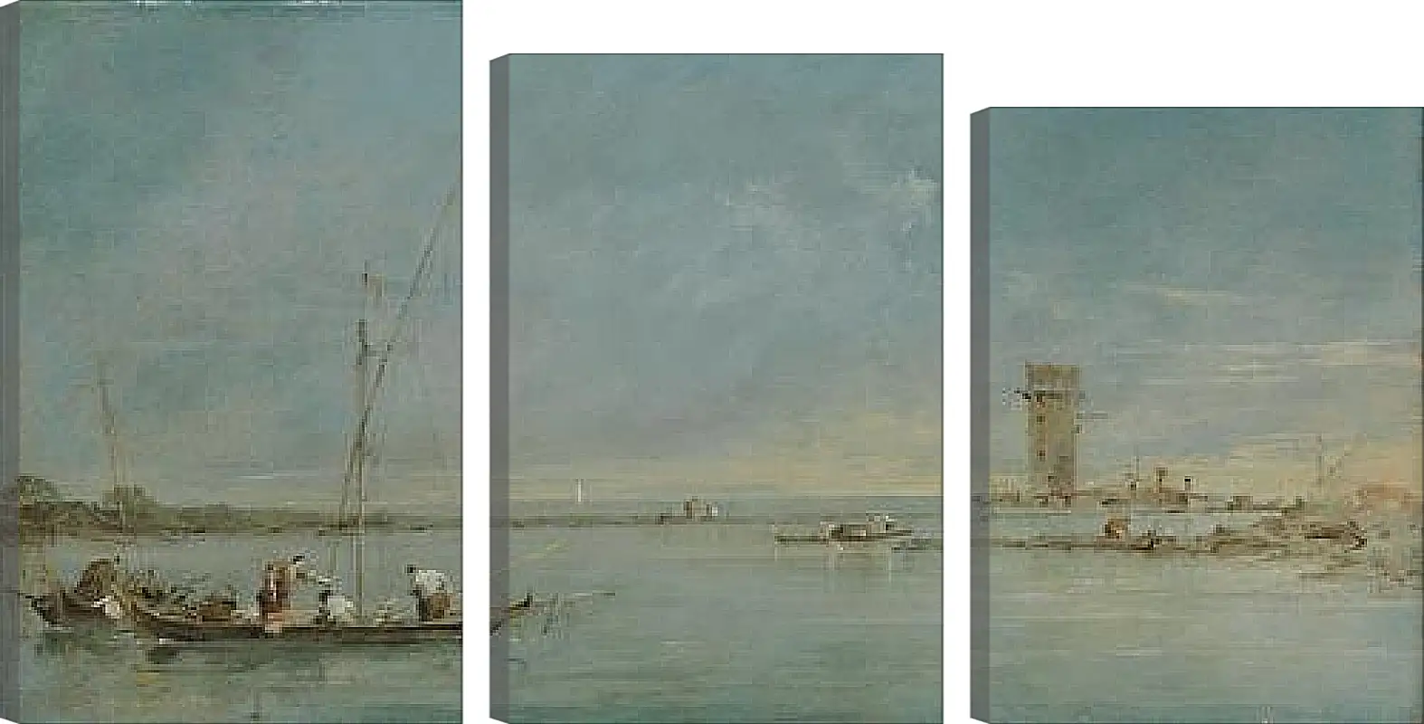 Модульная картина - View of the Venetian Lagoon with the Tower of Malghera. Франческо Гварди