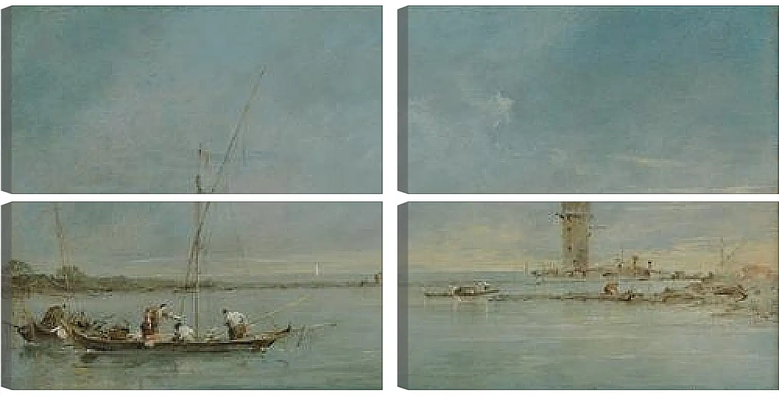 Модульная картина - View of the Venetian Lagoon with the Tower of Malghera. Франческо Гварди