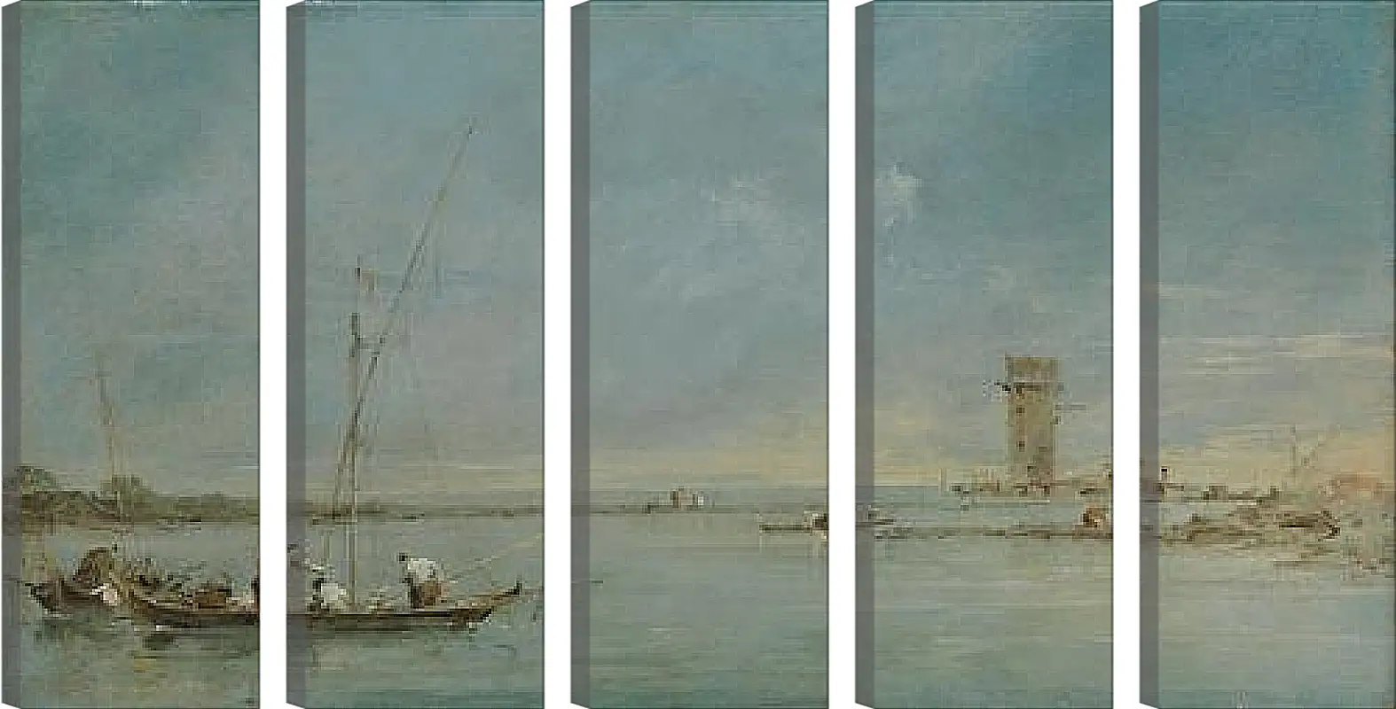 Модульная картина - View of the Venetian Lagoon with the Tower of Malghera. Франческо Гварди