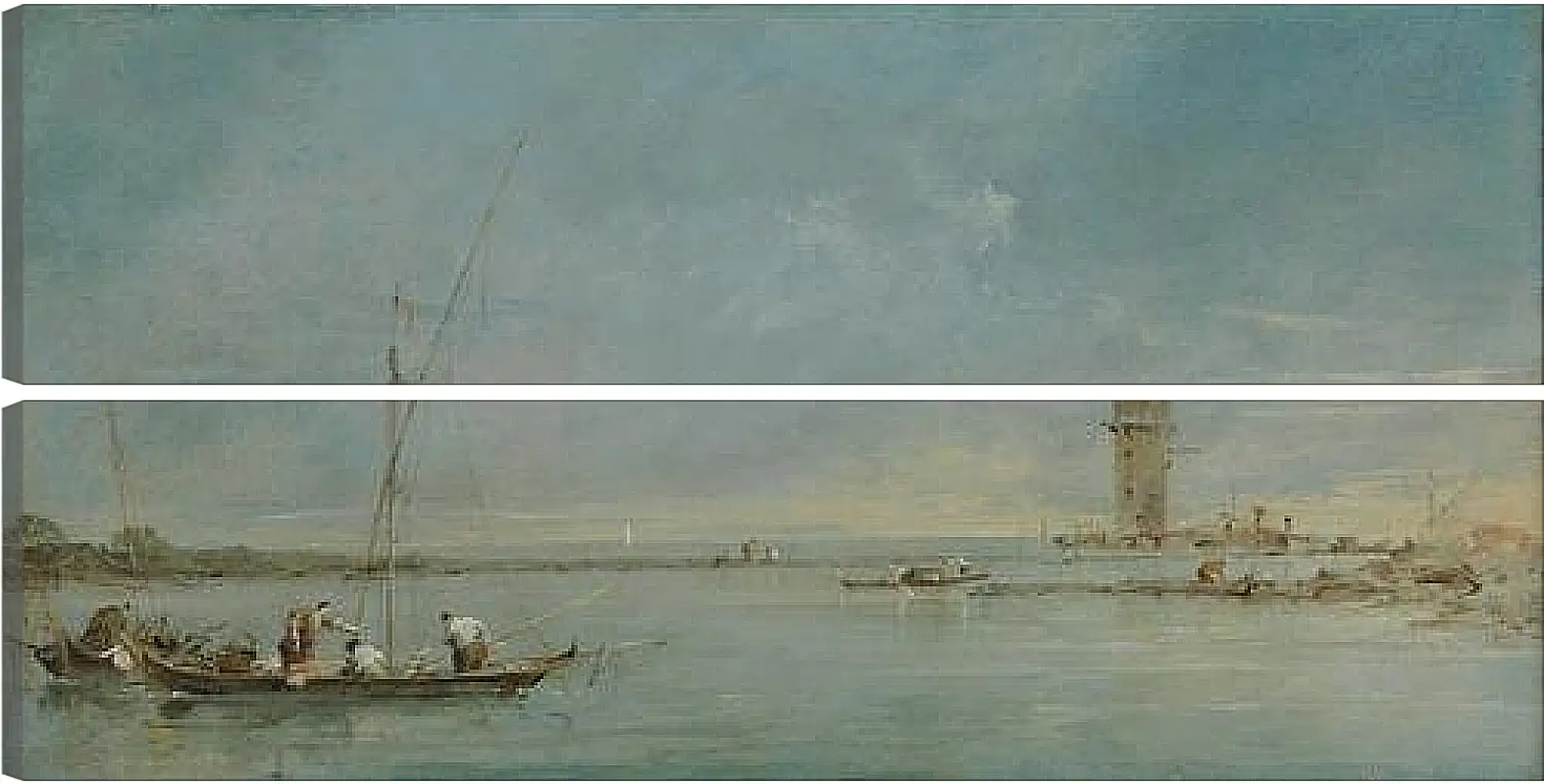 Модульная картина - View of the Venetian Lagoon with the Tower of Malghera. Франческо Гварди