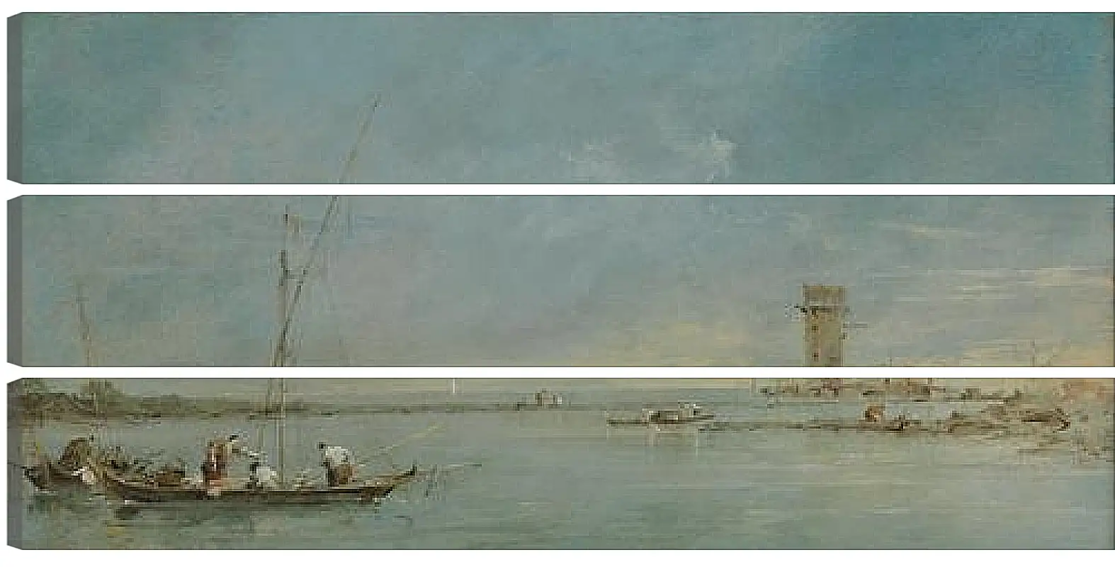 Модульная картина - View of the Venetian Lagoon with the Tower of Malghera. Франческо Гварди