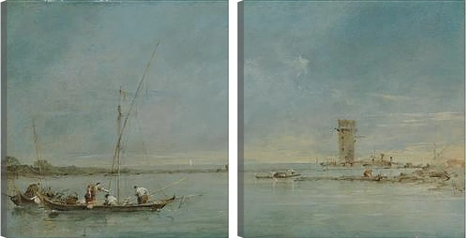 Модульная картина - View of the Venetian Lagoon with the Tower of Malghera. Франческо Гварди