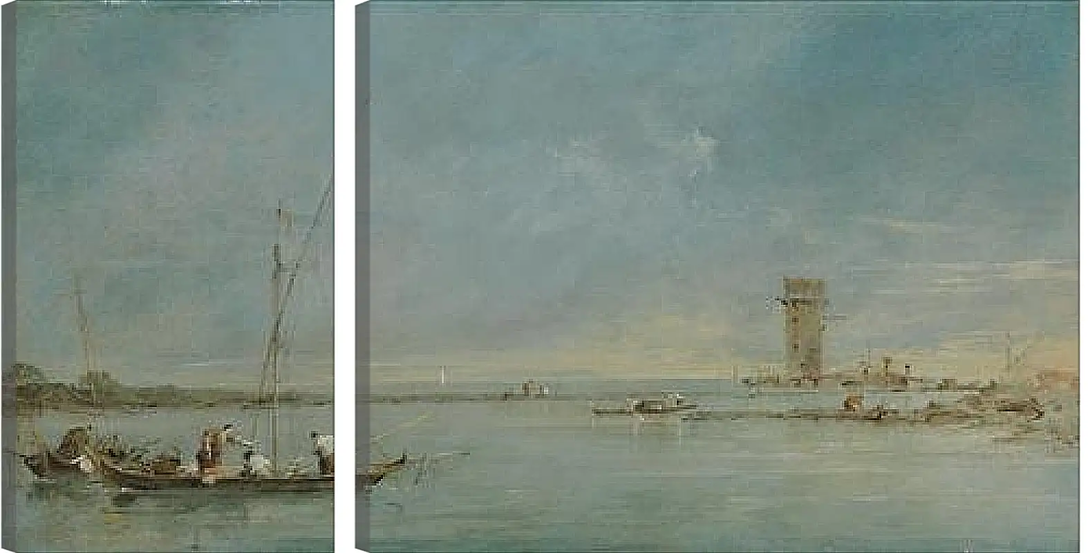 Модульная картина - View of the Venetian Lagoon with the Tower of Malghera. Франческо Гварди