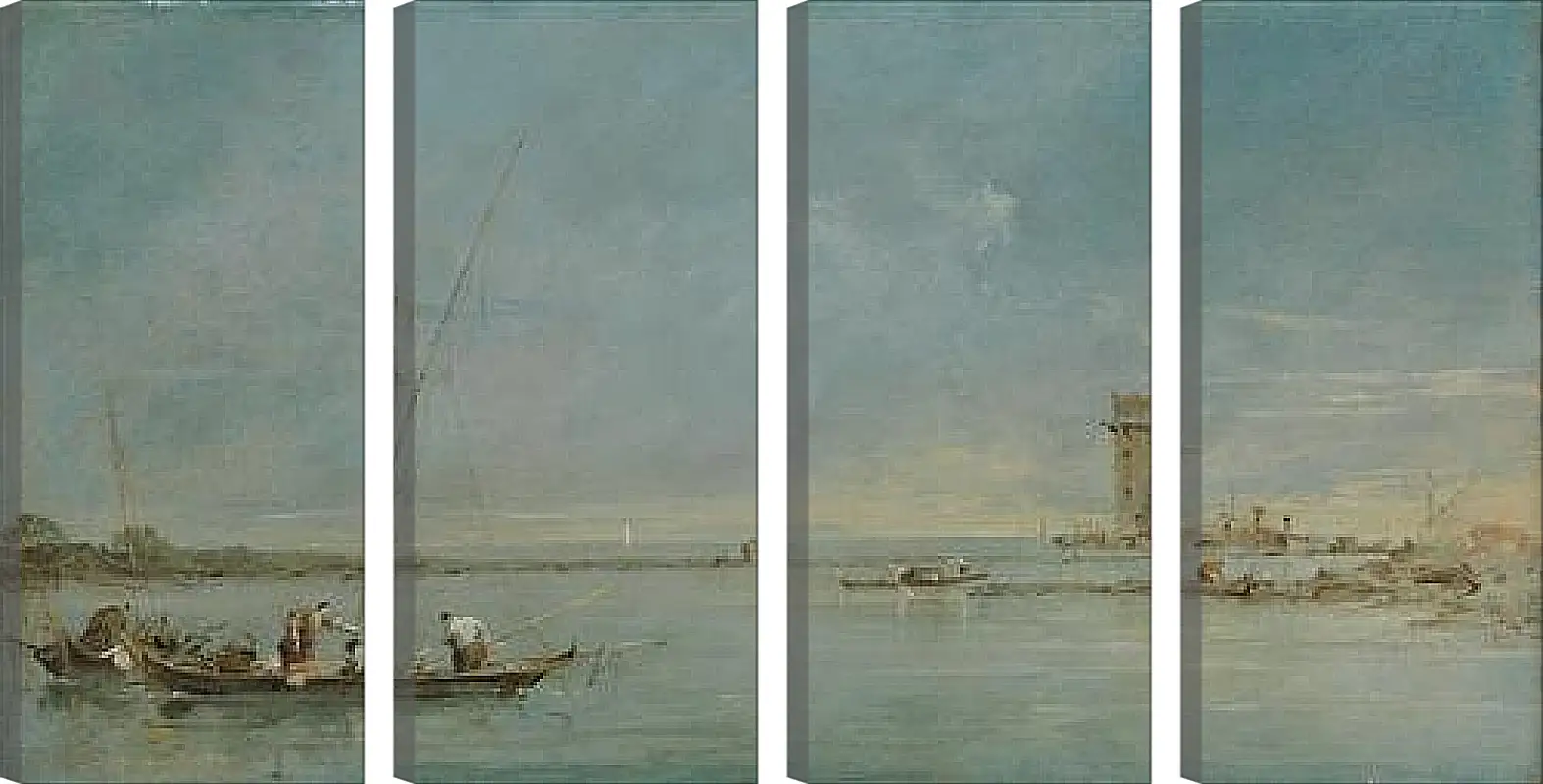 Модульная картина - View of the Venetian Lagoon with the Tower of Malghera. Франческо Гварди