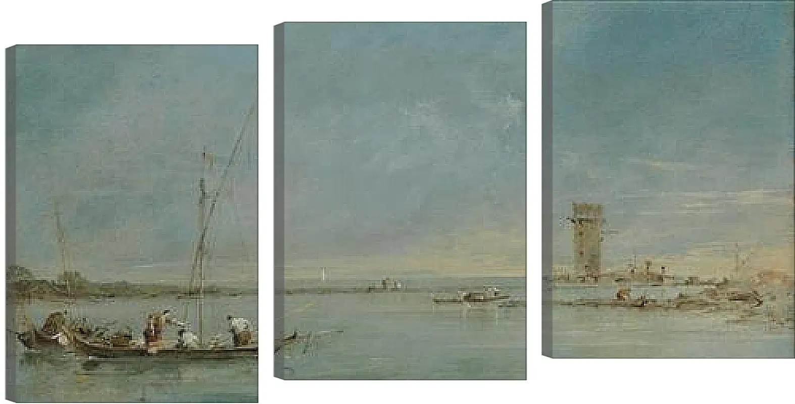 Модульная картина - View of the Venetian Lagoon with the Tower of Malghera. Франческо Гварди