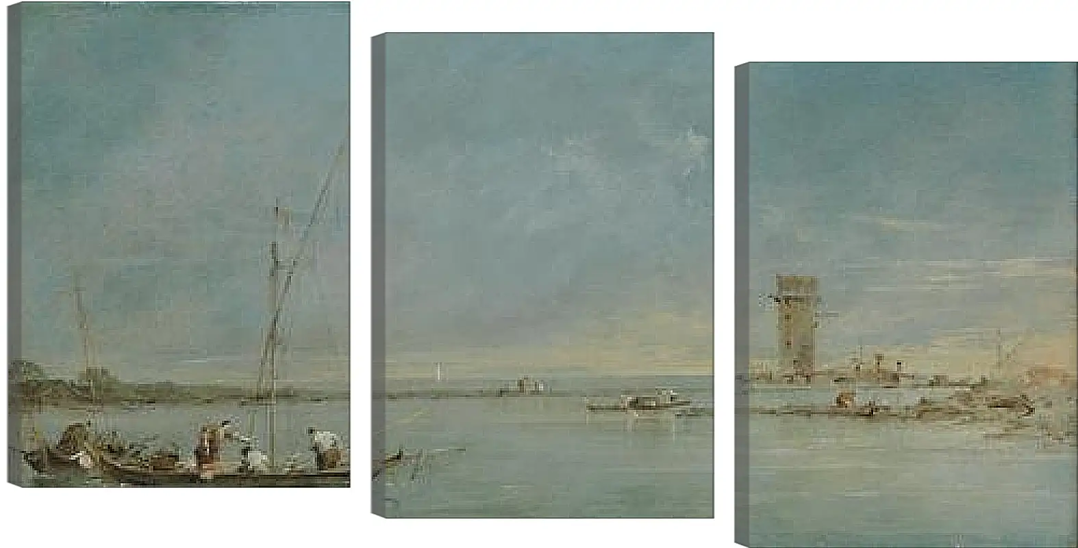 Модульная картина - View of the Venetian Lagoon with the Tower of Malghera. Франческо Гварди