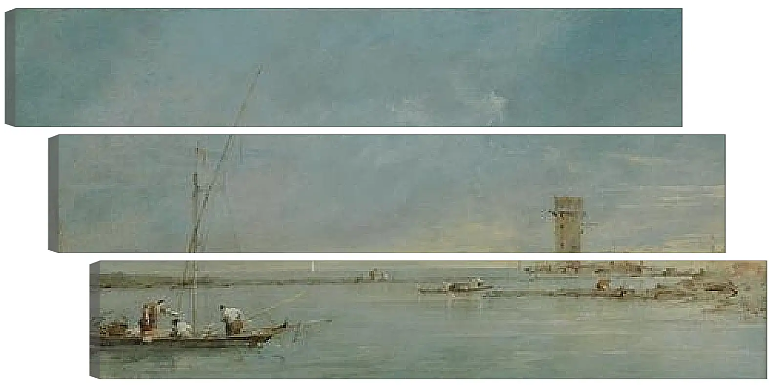 Модульная картина - View of the Venetian Lagoon with the Tower of Malghera. Франческо Гварди