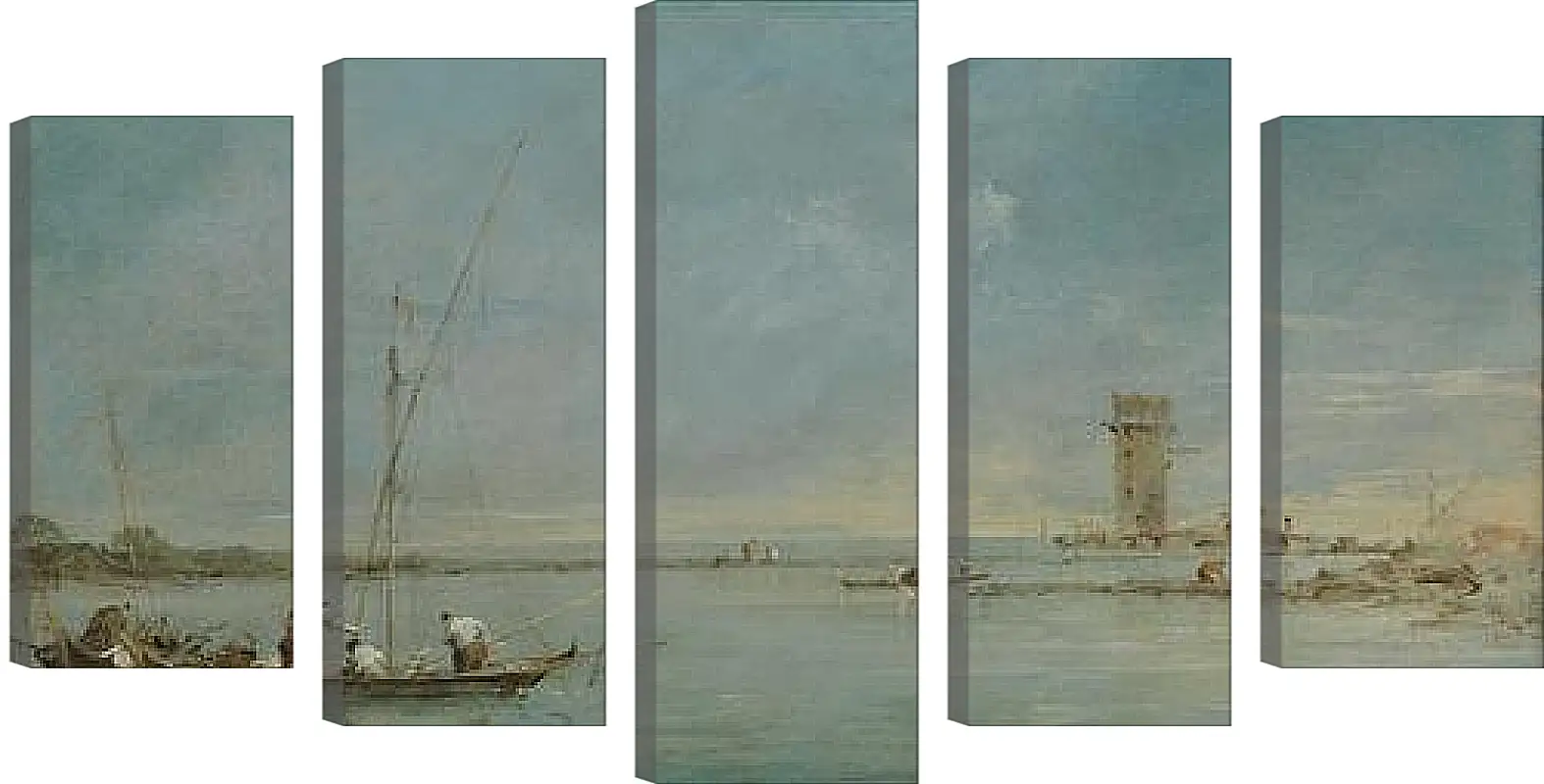 Модульная картина - View of the Venetian Lagoon with the Tower of Malghera. Франческо Гварди