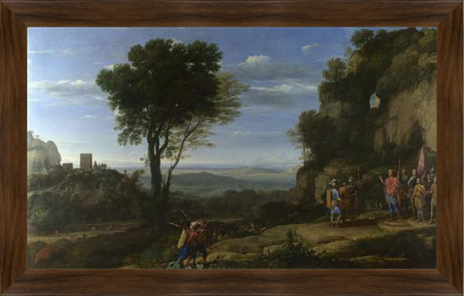 Картина в раме - Landscape with David at the Cave of Adullam. Лоррен Клод