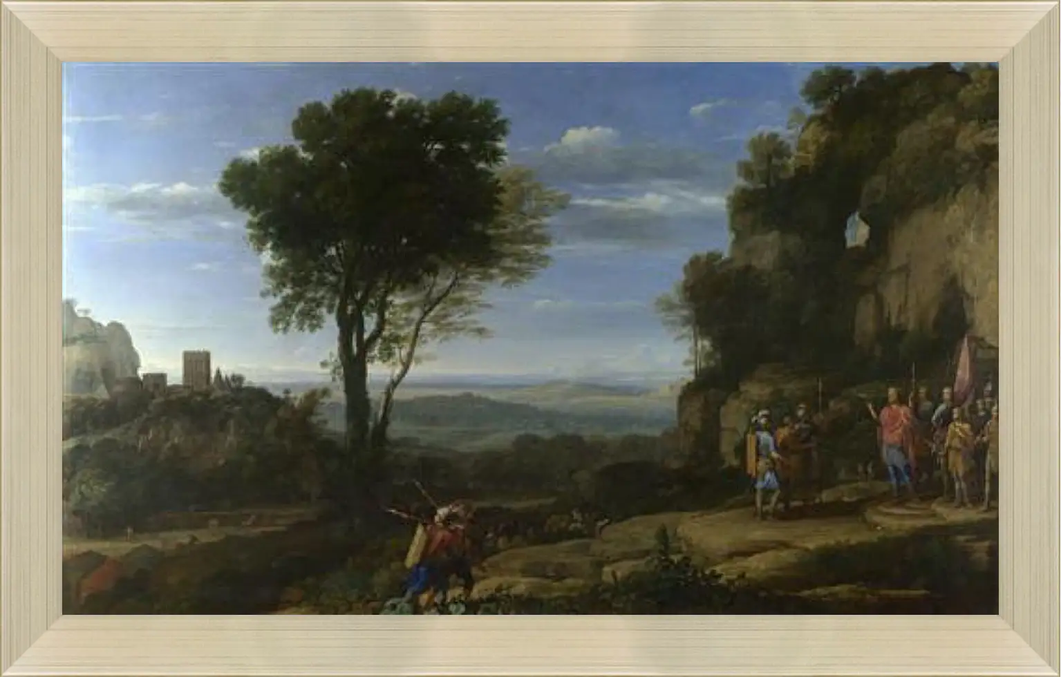 Картина в раме - Landscape with David at the Cave of Adullam. Лоррен Клод